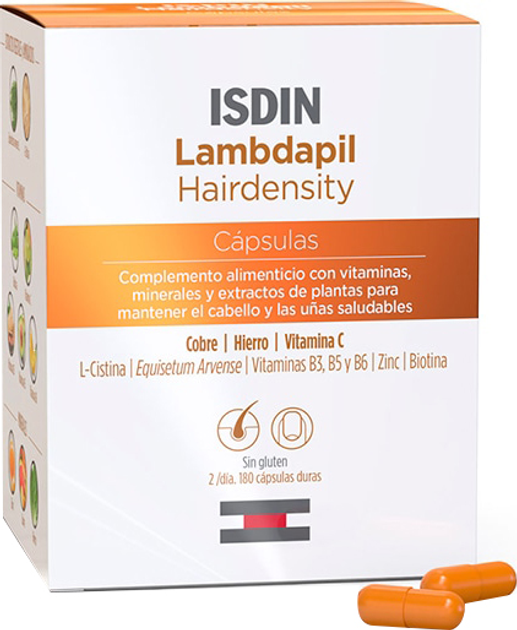 Комплекс вітамінів та мінералів Isdin Lambdapil Hairdensity 180 капсул (8470001759269) - зображення 1