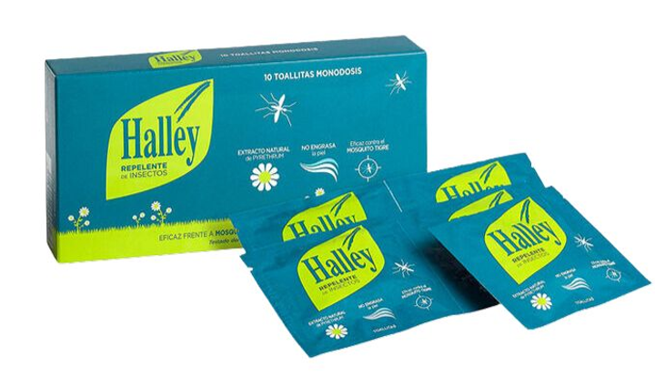 Serwetki od wszystkich owadów Halley Repellent Lotion Wipes 10 Ux10 g (8425108000127) - obraz 1