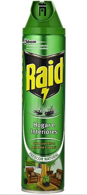 Спрей від комах Raid Hogar e Interiores Insecticida Frescor Natural Spray 600 мл (5000204917437) - зображення 1