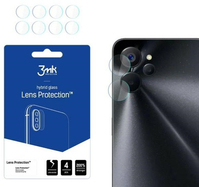 Szkło hybrydowe 3MK Lens Protection do obiektywu aparatu Realme 10 4 szt (5903108495974) - obraz 2
