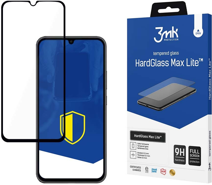 Szkło hartowane 3MK HardGlass Max Lite dla Samsung Galaxy A34 5G (SM-A3460) czarne (5903108518369) - obraz 1