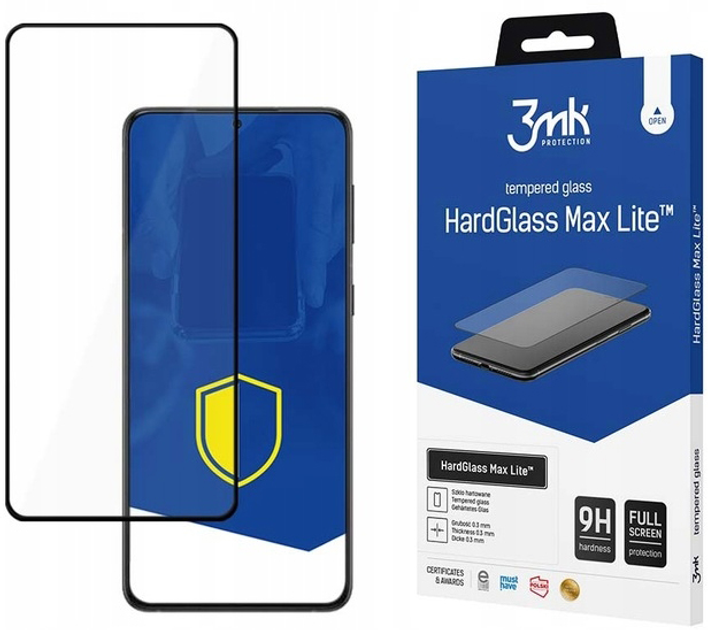 Szkło hartowane 3MK HardGlass Max Lite dla Samsung Galaxy S23 Plus (SM-S916) czarne (5903108496469) - obraz 1