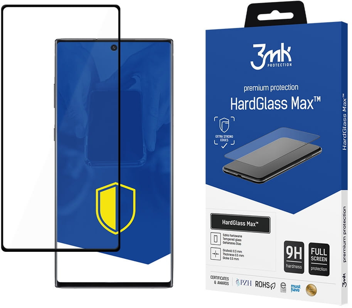 Захисне скло 3MK HardGlass Max для Samsung Galaxy Note 10+ (SM-N975) Black (5903108150699) - зображення 1