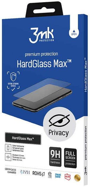 Szkło hartowane 3MK HardGlass Max Privacy dla iPhone 14 Pro czarne (5903108493086) - obraz 2