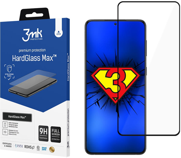 Szkło hartowane 3MK HardGlass Max dla Samsung Galaxy S23 Plus (SM-S916) czarne (5903108496353) - obraz 1