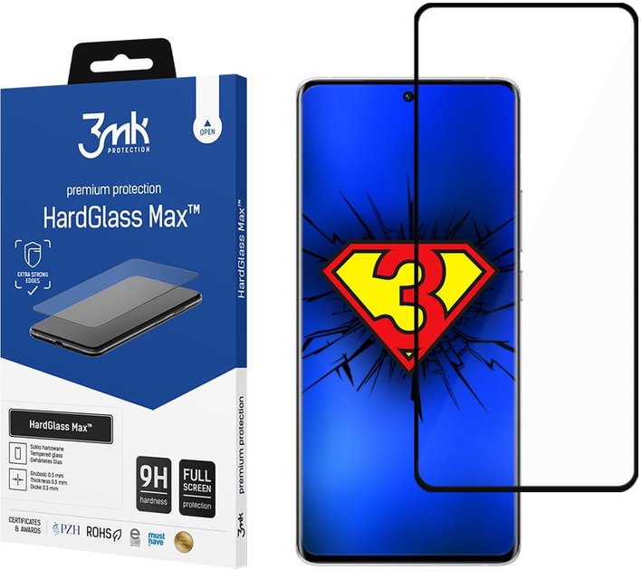 Захисне скло 3MK HardGlass Max для Xiaomi Mi 11T / Mi 11T Pro Black (5903108439701) - зображення 2