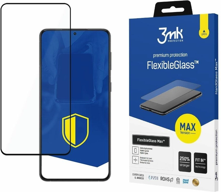 Szkło hartowane 3MK FlexibleGlass Max do Samsung Galaxy S22 Plus czarne (5903108448116) - obraz 1