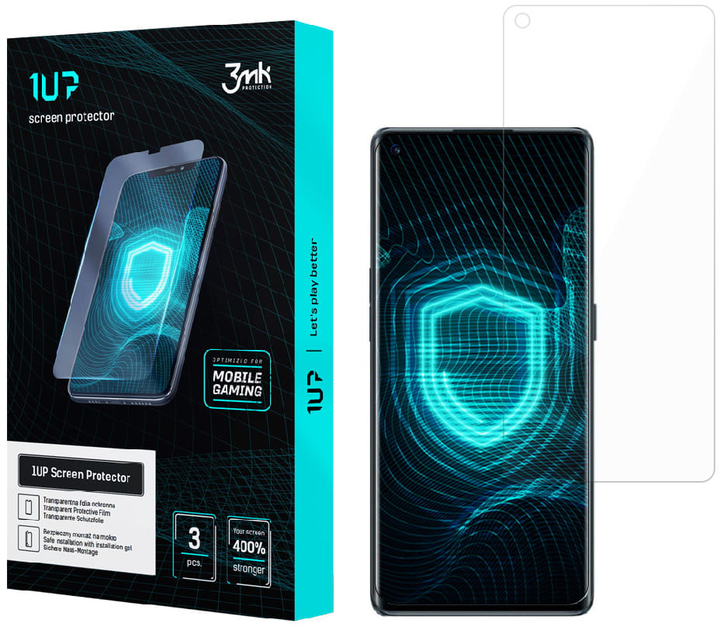 Комплект захисних плівок 3MK 1UP screen protector для Oppo Reno 6 Pro 5G PEPM00 3 шт (5903108404150) - зображення 1