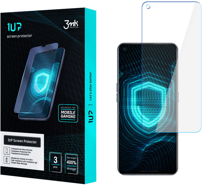 Комплект захисних плівок 3MK 1UP screen protector для Realme 8 Pro 3 шт (5903108393966) - зображення 1