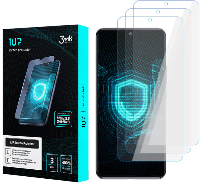 Комплект захисних плівок 3MK 1UP screen protector для Xiaomi 12T/12T Pro 3 шт (5903108493215) - зображення 1