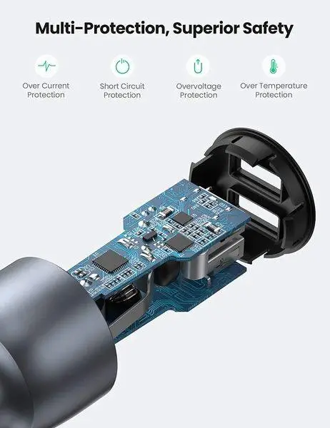 Автомобільний зарядний пристрій UGREEN CD213 Fast Car Charger (Dark Blue) (UGR-10144) (UGR-10144) - Фото 6 Автомобільний зарядний пристрій UGREEN CD213 Fast Car Charger (Dark Blue) (UGR-10144) (UGR-10144) - изображение 6
