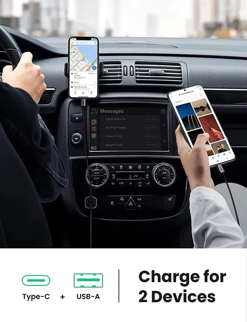 Автомобільний зарядний пристрій UGREEN CD130 Dual USB Car Charger (Space Gray) (UGR-30780) (UGR-30780) - изображение 4
