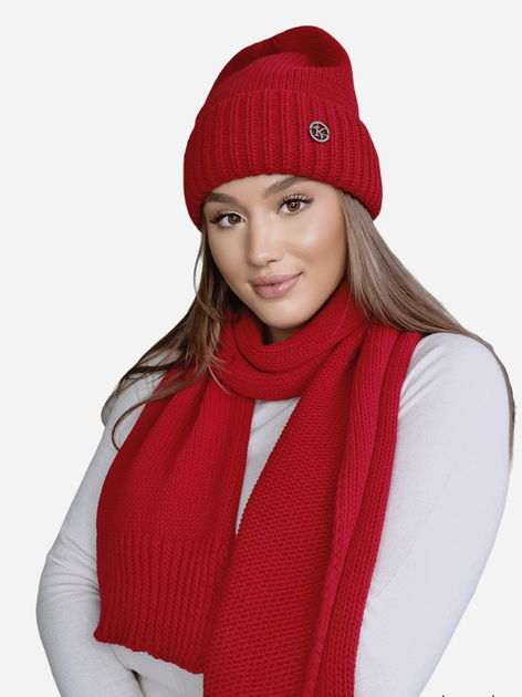 Комплект (шапка + шарф) Kamea K.22.254.21 One Size Червоний (5903246762112) - зображення 1