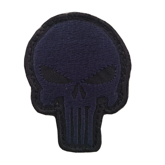 Шеврон патч черепа карателя Панішер (Punisher) на липучці Розмір 70х52 мм темно-синій - зображення 1