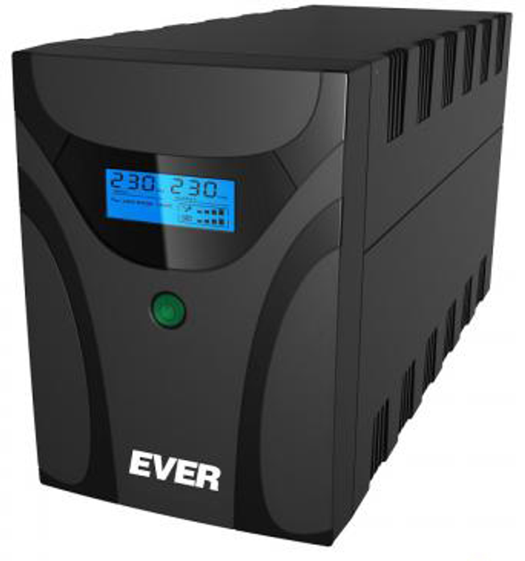 UPS Ever EASYLINE Line-Interactive 1200VA 600W LCD AVR czarny (T/EASYTO-001K20/00) - obraz 1