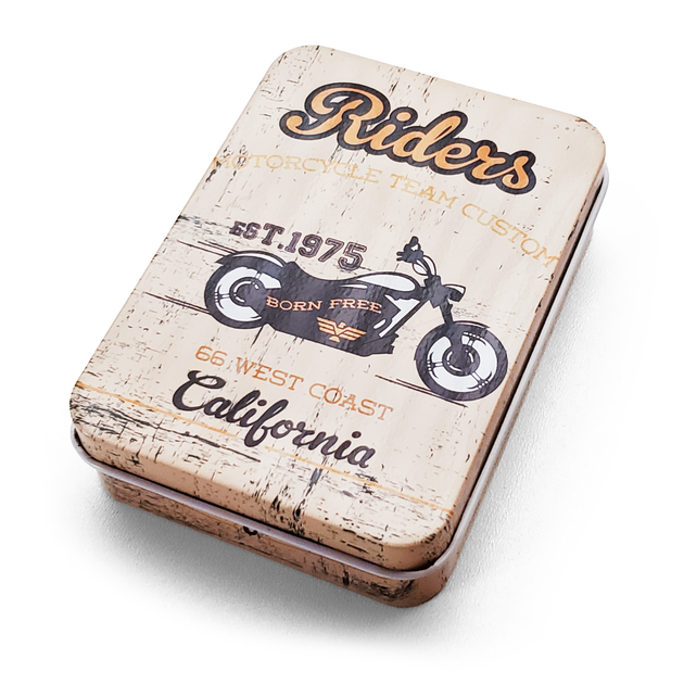 Подарочная коробка Riders California металлическая с крышкой 9х7х2 см ...
