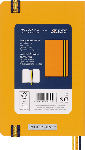 Блокнот Moleskine Limited x K-Way средний 13х21 см нелинованный Желтый Нейлон (8056598856125) - Фото 2 Блокнот Moleskine Limited x K-Way средний 13х21 см нелинованный Желтый Нейлон (8056598856125) - изображение 2
