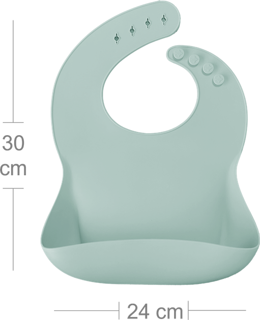 Нагрудник силиконовый 100% MinikOiOi Basics River Green (101020058) - изображение 2