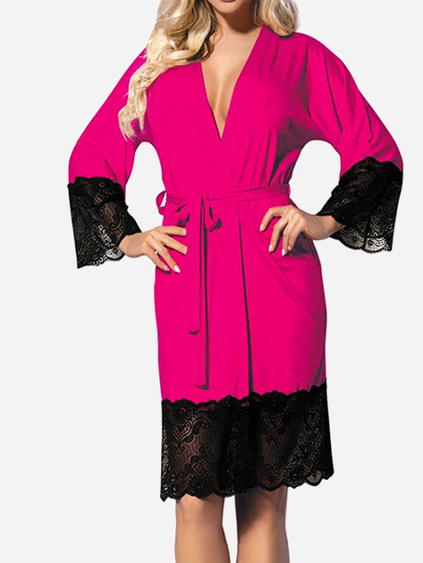 Халат жіночий великого розміру DKaren Jasmin XL Pink (5902686566526) - зображення 2