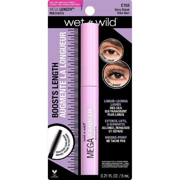 Tusz do rzęs Wet N Wild Mega Length Lengthening Mascara for Full Lashes Shade Very Black Wydłużający 6 ml (4049775003638) - obraz 1