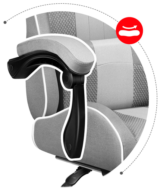 Ігрове крісло HUZARO Force 4.7 White Mesh тканина обшивка Біле (5903796011371) - зображення 11