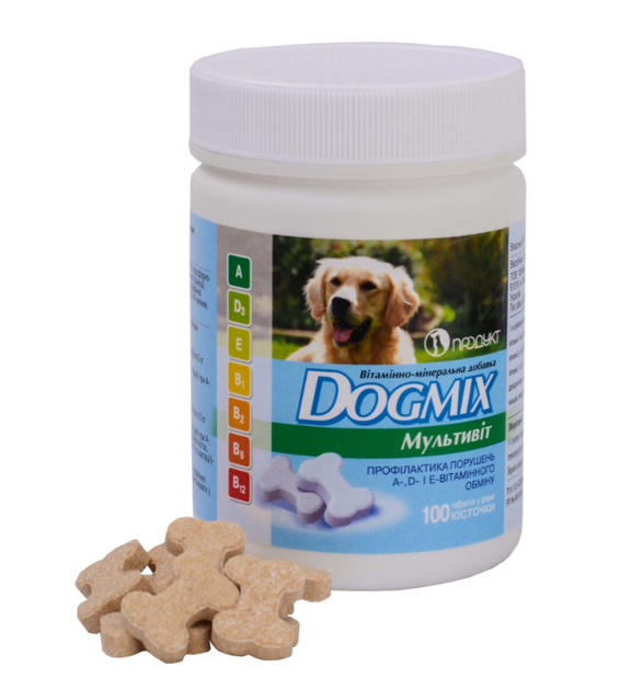 DOGMIX Мультивіт (100 таблеток) Вітамінно-мінеральна добавка для собак та цуценят - зображення 2