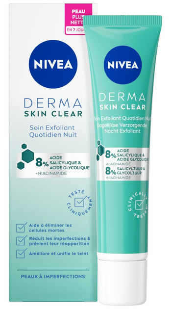 Peeling do twarzy Nivea Derma Skin Clear Peeling Exfoliante Facial Noche 40ml (4005900975799) - obraz 1