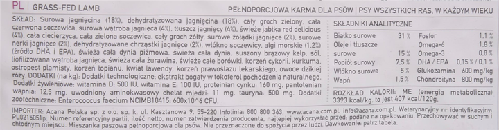 Sucha karma dla psów wszystkich ras ACANA Grass-Fed Lamb 6 kg (0064992570606) - obraz 3