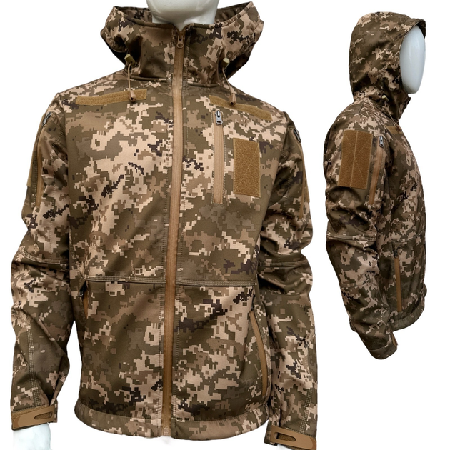 Куртка тактична Софтшелл піксель Softshell р. 56-58 - зображення 1