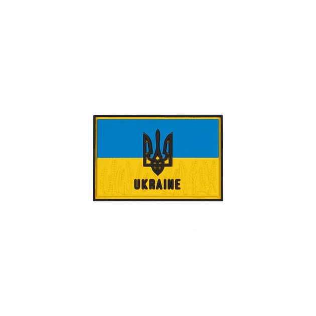 Шеврон на липучке ПВХ UMT Флаг Украины с гербом 60х40 мм Желто голубой - изображение 1