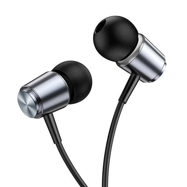 Наушники Hoco Spring metal universal earphones with mic M108 серые - изображение 2