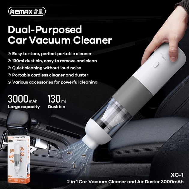 Автомобильный пылесос REMAX Car Vacuum Cleaner and Air Duster XC-1 поративный - изображение 3