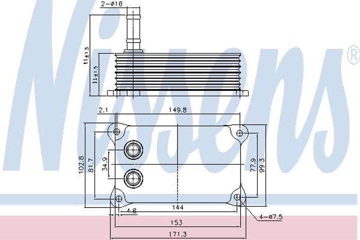 Радіатор масляний FORD TRANSIT 2.4 D вир-во Nissens Nissens (90698) - зображення 1