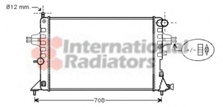 Радіатор охолодження ASTRAG/ZAFIRA 14/16MT +AC вир-во Van Wezel Van Wezel (37002296) - зображення 2