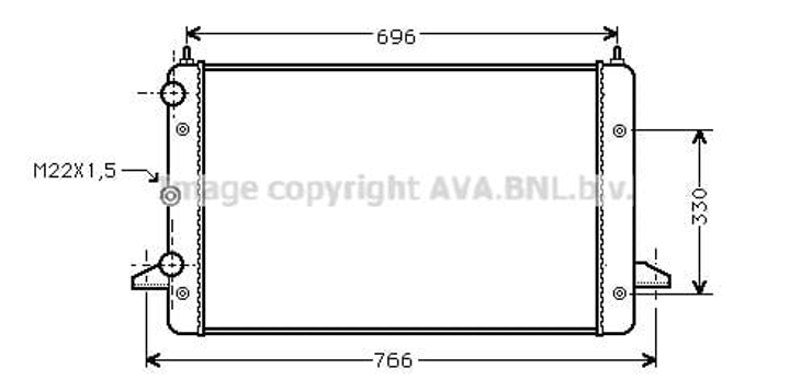 Радиатор охлаждения двигателя SHARAN/GALAXI 23/28 95-00 Ava Ava (VNA2135) - изображение 1