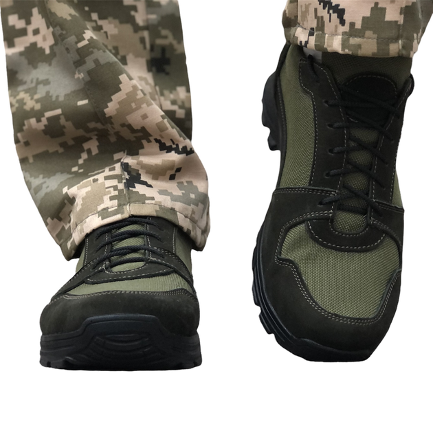Тактические летние кроссовки ЗСУ олива, военная обувь размер 45 - изображение 1