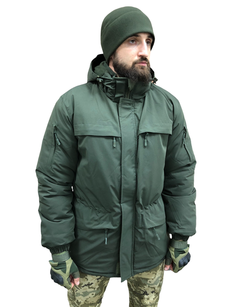 Тактична куртка хакі зсу чоловіча, зимова утеплена з капюшоном Розмір 56-58 зріст 167-179 - зображення 1