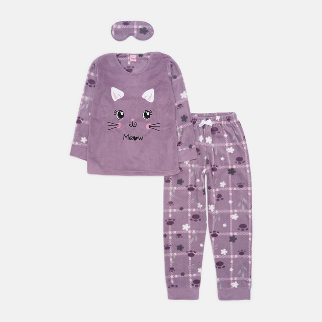 Детская теплая пижама для девочки Tarik 2400_purple 128 см Фиолетовая ...