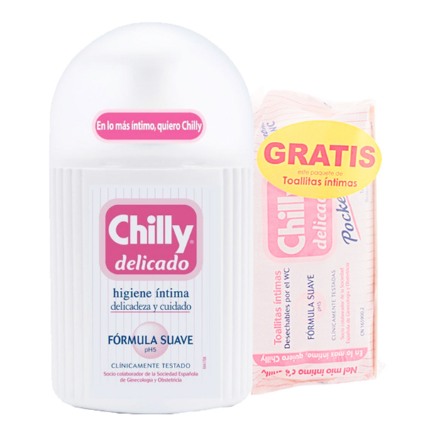 Zestaw produktów do higieny intymnej Żel Chilly Delicado Gel Intimo 250 ml + Chusteczki Chilly Delicado Toallitas Intimas (8002410032567) - obraz 1