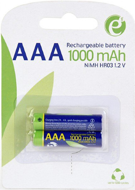 Акумуляторні батарейки Gembird Ni-MH AAA 1000 мА·г 2 шт. (EG-BA-AAA10-01) - зображення 3