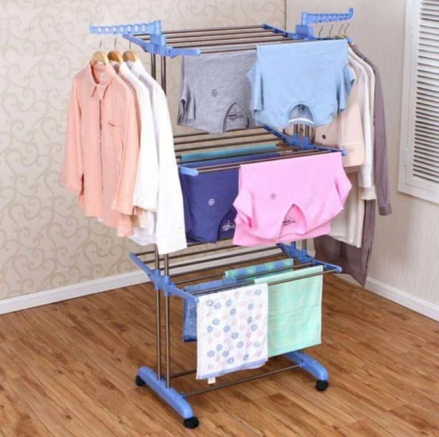 Многоярусная сушилка для белья, вещей, одежды Garment rack with wheels складная - изображение 8