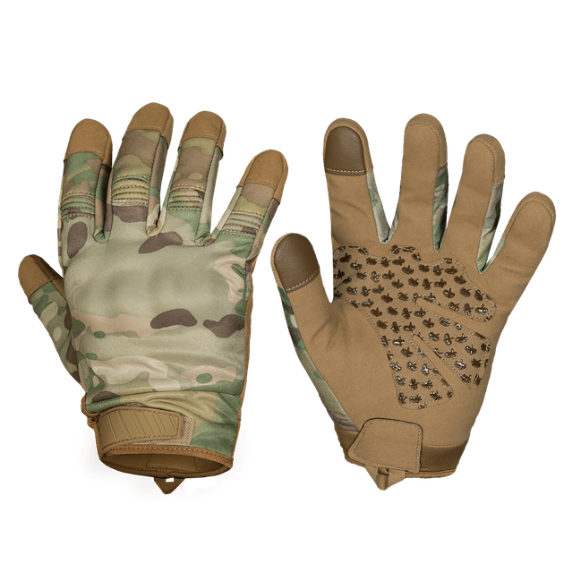 CamoTec рукавички Tac Multicam, військові рукавички, рукавички закриті мультикам, тактичні штурмові рукавички - зображення 1