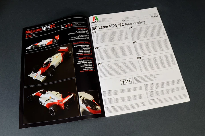 Сборная модель 1/12 болид McLaren MP4/2C Prost-Rosberg Italeri 4711 - изображение 14