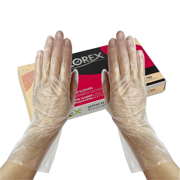 Одноразовые перчатки FLOREX, прозрачный S, 100 шт Reflex - изображение 1