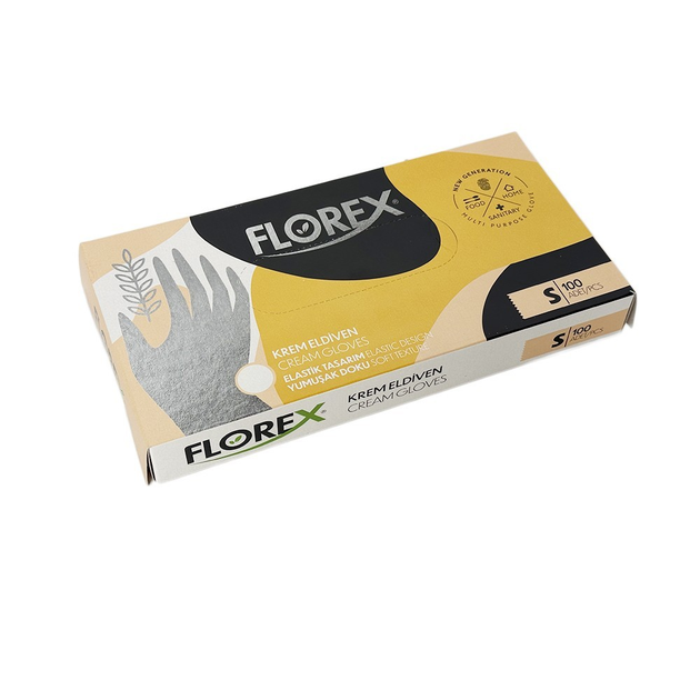 Одноразовые перчатки FLOREX, кремовый S, 100 шт Reflex - изображение 2