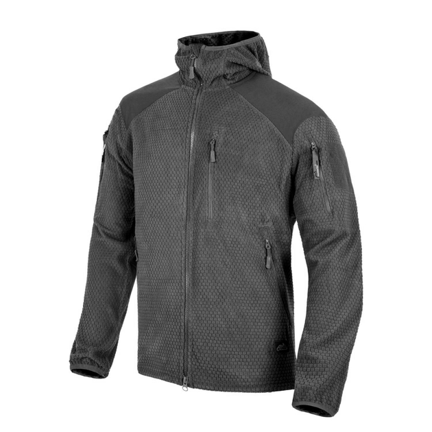 Кофта флисовая Helikon-Tex Alpha Hoodie Jacket Grid Fleece Black XXL - изображение 1
