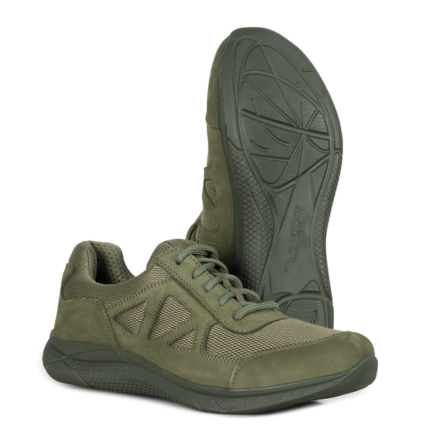 Кросівки тактичні Ягуар літні нубук з 3D-сіткою Оливкові 45 - зображення 1