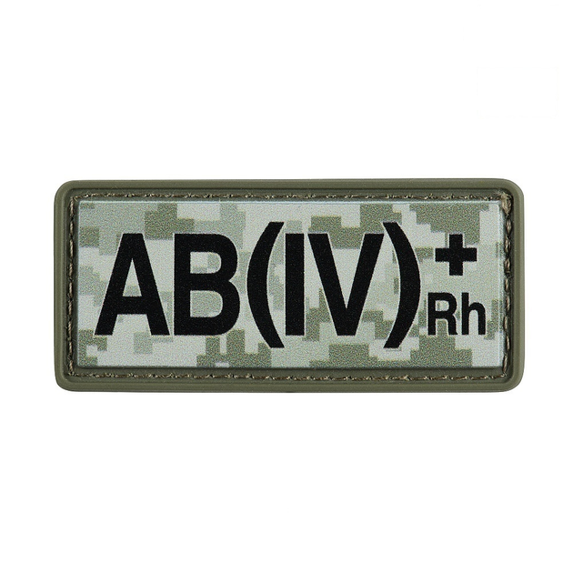 M-Tac нашивка група крові AB(IV) Rh(+) PVC 25х60 MM14 - зображення 1