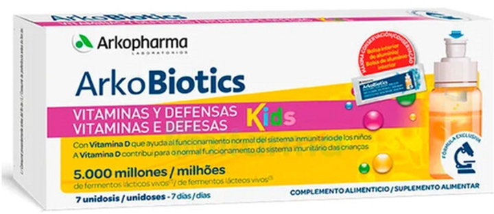 Probiotyk Arkopharma Arkobiotics Vitamin & Defence Children 7 Doses (8428148453892) - obraz 1