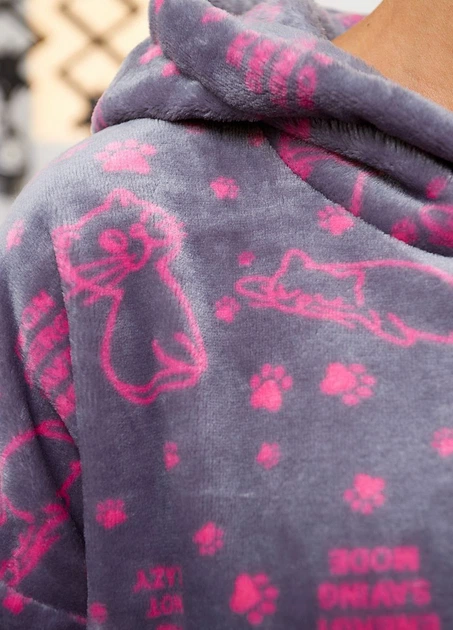Тёплый женский костюм-пижама для дома 1000454 2XL-3XL (56-58) Серый - Фото 5 Тёплый женский костюм-пижама для дома 1000454 2XL-3XL (56-58) Серый - изображение 5